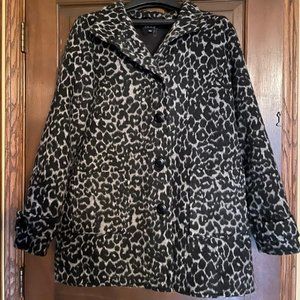 Grey & Black Leopard Car Coat